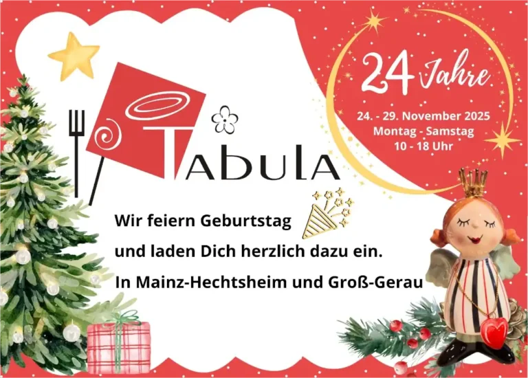 Vom Montag den 24.11. bis zum Freitag den 29.11.2025 feiern wir unser 24-jähriges Bestehen und laden Dir herzlich dazu ein, In Mainz-Hechtsheim und Groß-Gerau
